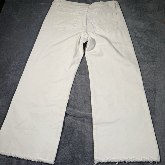 Anniewear Jeans High Rise Wide Leg Cropped Stretch White Button Fly Denim XXL - Picture 7 of 8